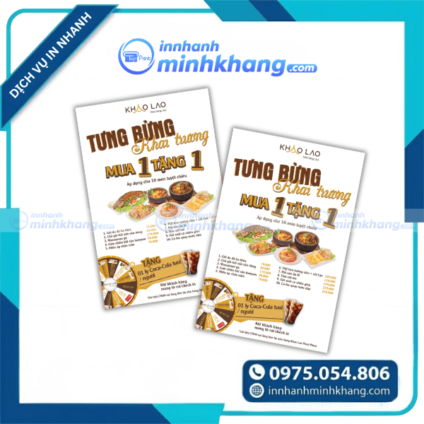 Mẫu tờ rơi khai trương nhà hàng khuyến mãi