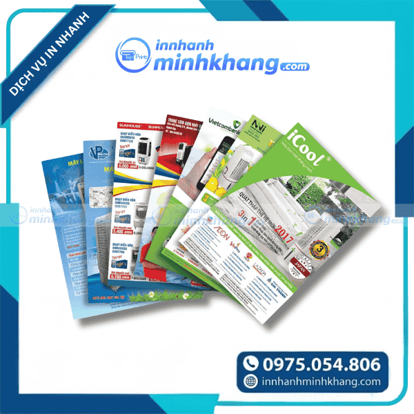 Mẫu tờ rơi quảng cáo kích thước A5, A4, A3 giấy Couche