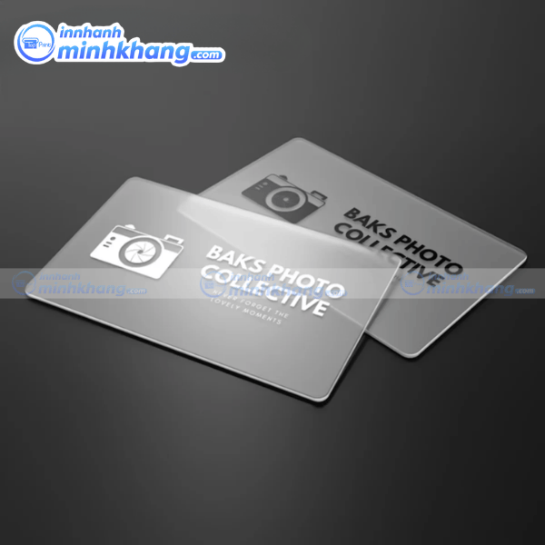 Mẫu danh thiếp nhựa trong suốt phong cách tối giản