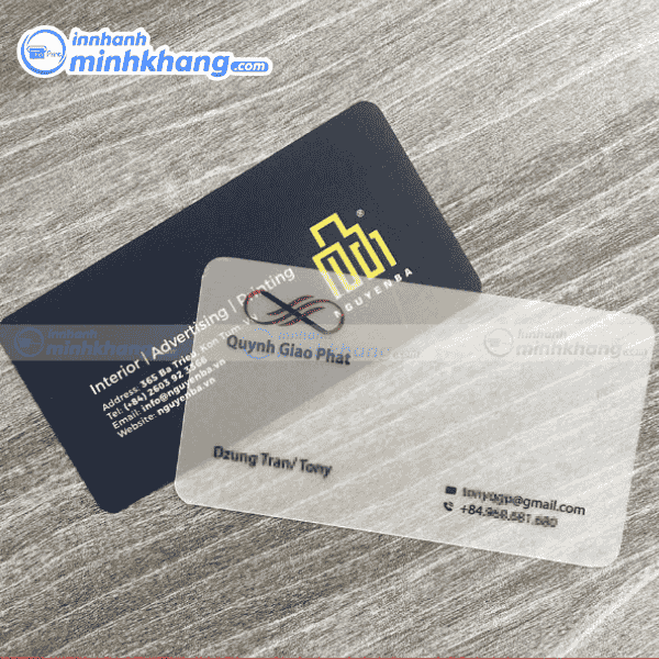 Mẫu card visit nhựa trong suốt độc đáo ấn tượng