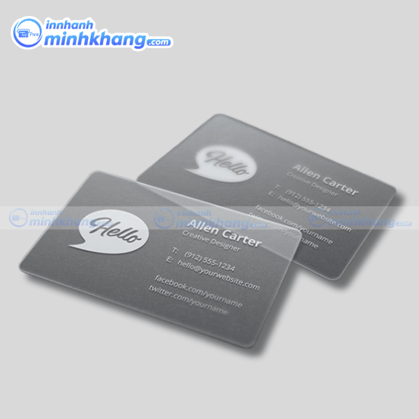 Mẫu danh thiếp nhựa trong suốt chống nước bền đẹp