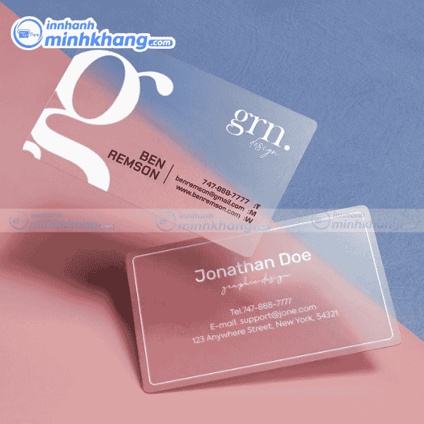 Mẫu name card nhựa trong suốt đẹp tinh tế