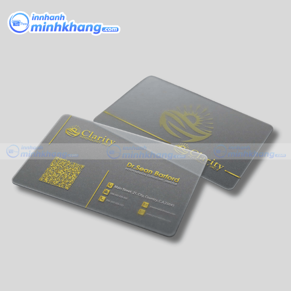 Mẫu card visit nhựa trong suốt cao cấp cho doanh nghiệp