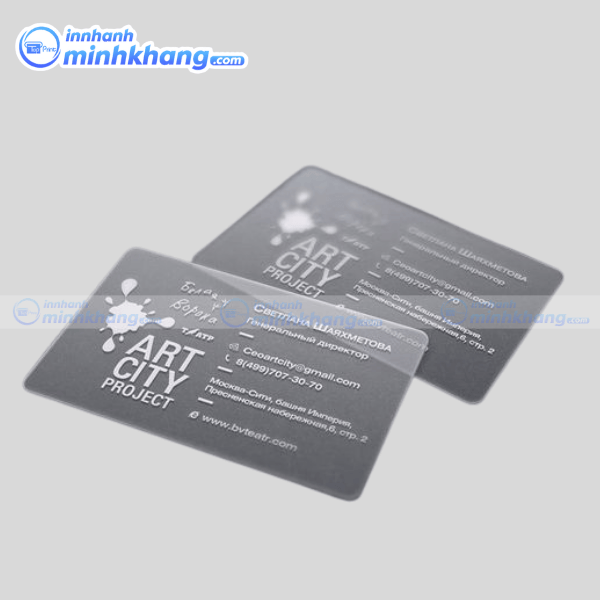 Mẫu danh thiếp nhựa trong suốt sang trọng