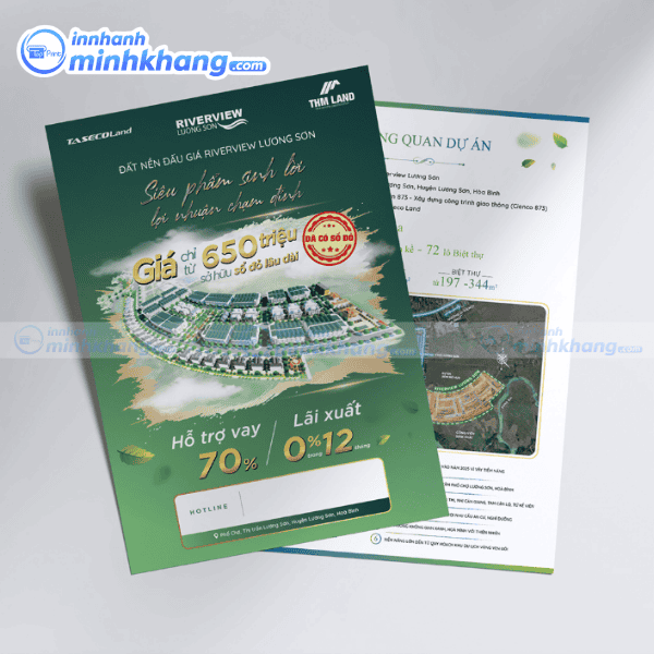 Mẫu tờ rơi bất động sản bán nhà phố đẹp - RiverView Lương Sơn