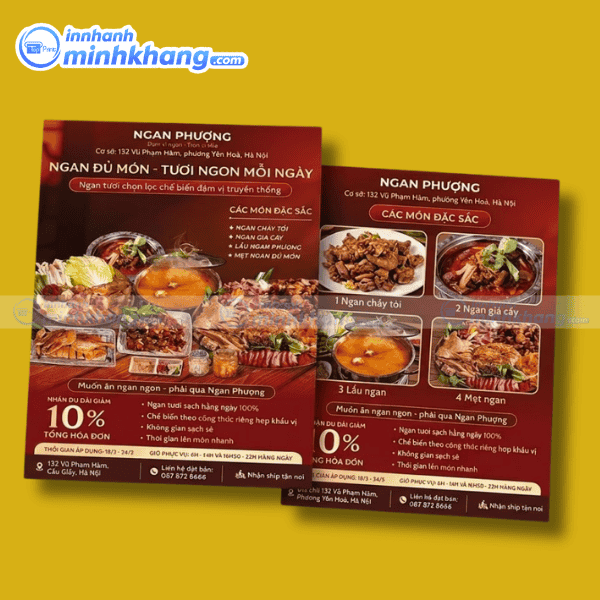 Mẫu tờ rơi khai trương nhà hàng ưu đãi lớn