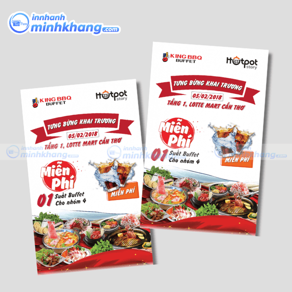 Mẫu tờ rơi nhà hàng đẹp thiết kế hiện đại King BBQ