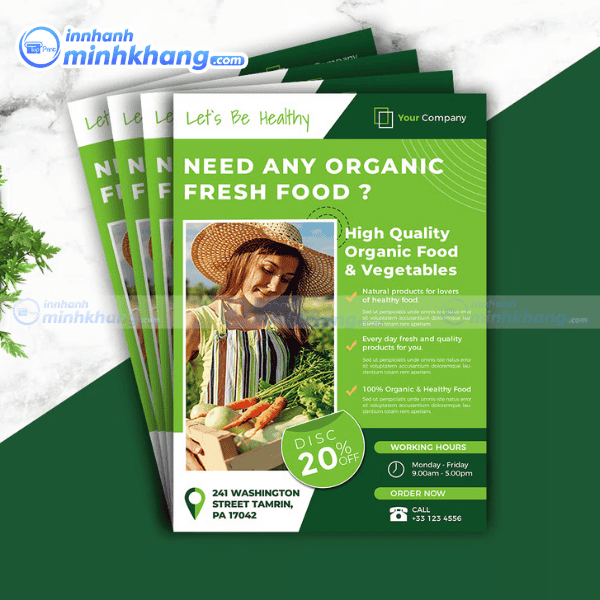 Mẫu tờ rơi sản phẩm hữu cơ cao cấp