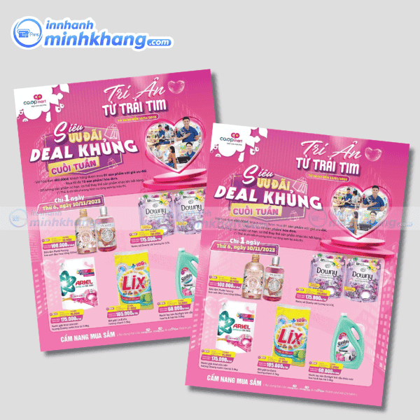 Mẫu tờ rơi siêu thị nhiều màu sắc bắt mắt - coop mart