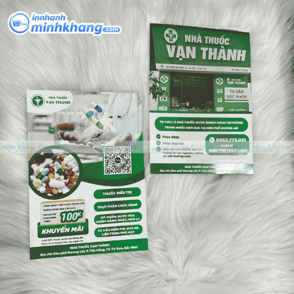 Mẫu tờ rơi thuốc tây dùng tại nhà thuốc - nhà thuốc Vạn Thành