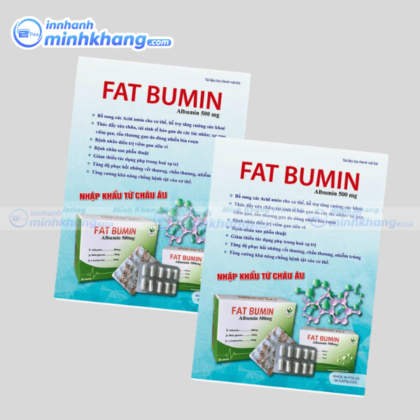Mẫu tờ rơi thuốc tây cung cấp thông tin y tế - Fat Bumin
