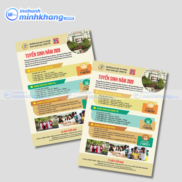 Mẫu tờ rơi tuyển sinh đẹp cho trung tâm đào tạo