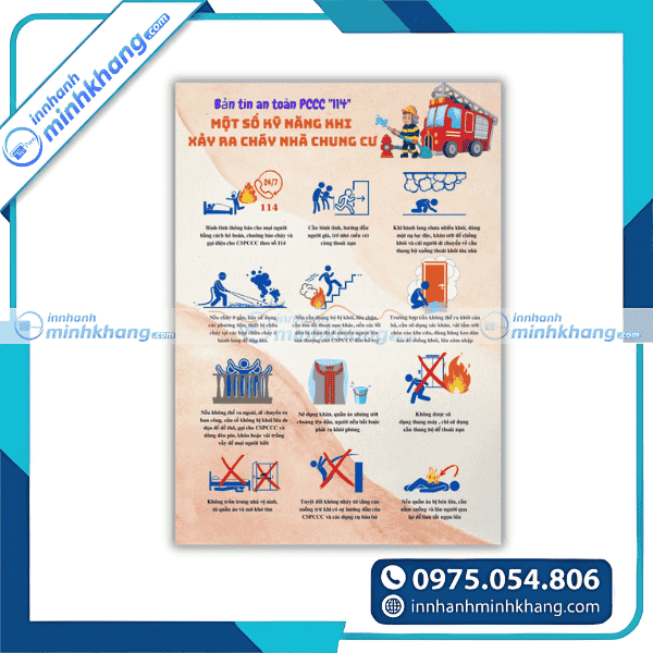 Mẫu tờ rơi phòng cháy khu công nghiệp kho xưởng đẹp