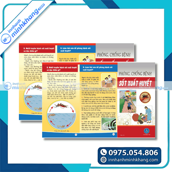 Mẫu tờ rơi diệt lăng quăng phòng chống sốt xuất huyết màu xanh vàng