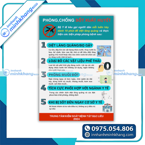 Mẫu in tờ rơi tuyên truyền phòng chống sốt xuất huyết giá rẻ tphcm
