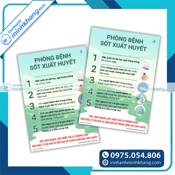 Mẫu tờ rơi phòng chống sốt xuất huyết trường học màu sắc tươi sáng