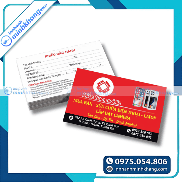 Mẫu card visit cửa hàng điện thoại tối ưu nhận diện thương hiệu