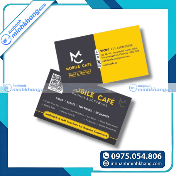 Mẫu card visit cửa hàng điện thoại hiện đại thu hút khách hàng