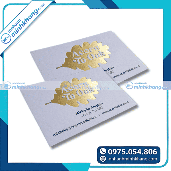 Mẫu name card ép kim chữ nổi sang trọng và đẳng cấp - Acorn To Oak