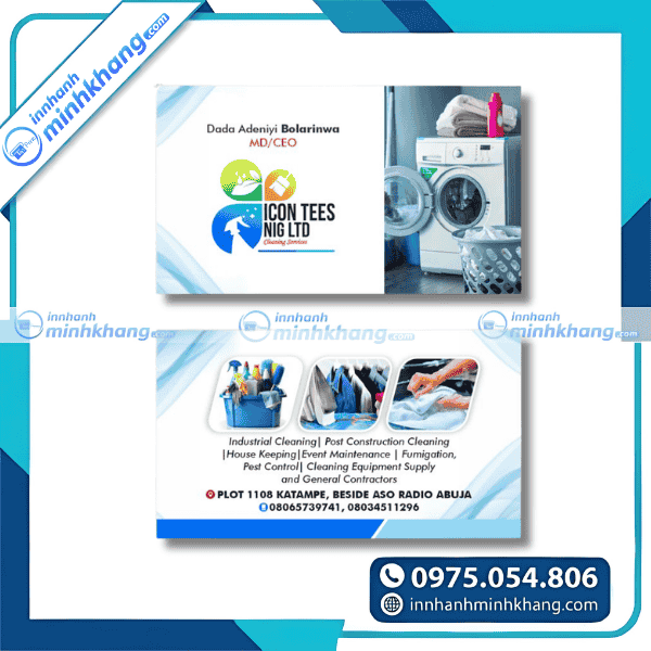 Mẫu card visit tiệm giặt ủi đẹp giá rẻ