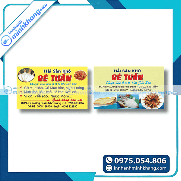 Mẫu mẫu name card hải sản độc đáo sáng tạo - Hải sản khô Bé Tuấn