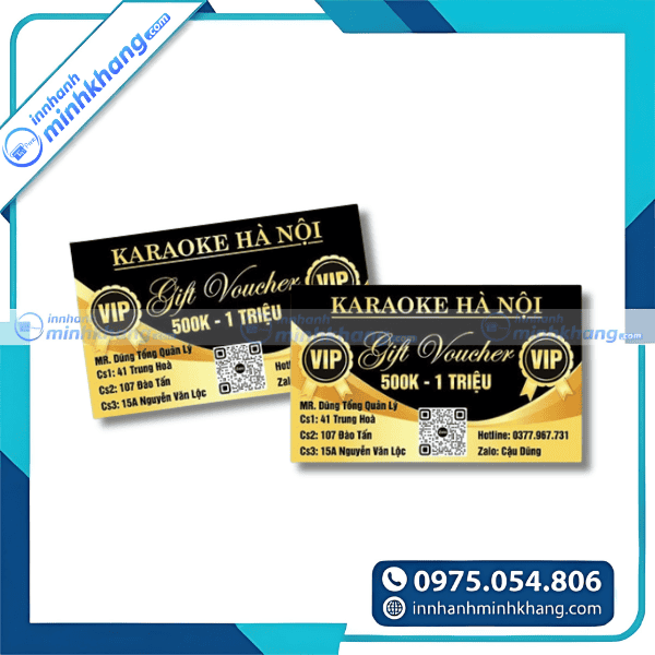 Mẫu card visit karaoke phủ UV cao cấp - Karaoke Hà Nội