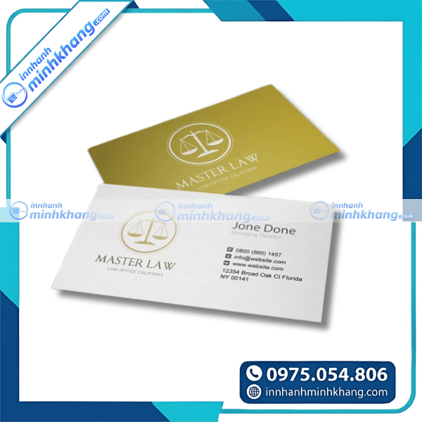 Mẫu name card luật sư cao cấp phong cách tối giản