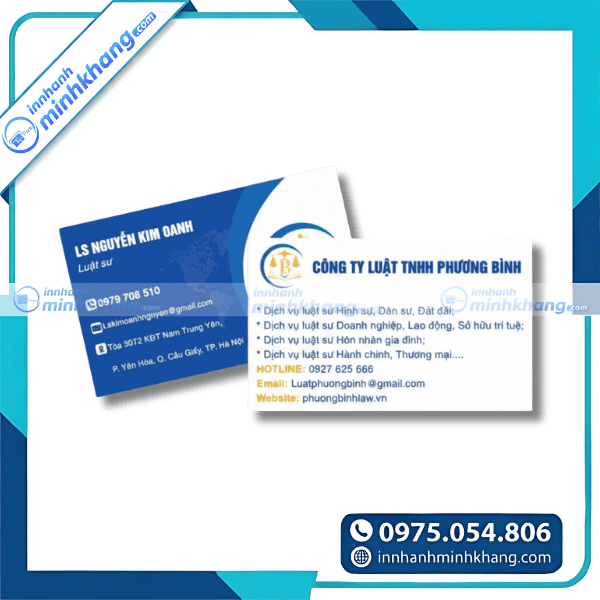 Mẫu card visit luật sư thiết kế độc quyền - Công ty luật TNHH Phương Bình