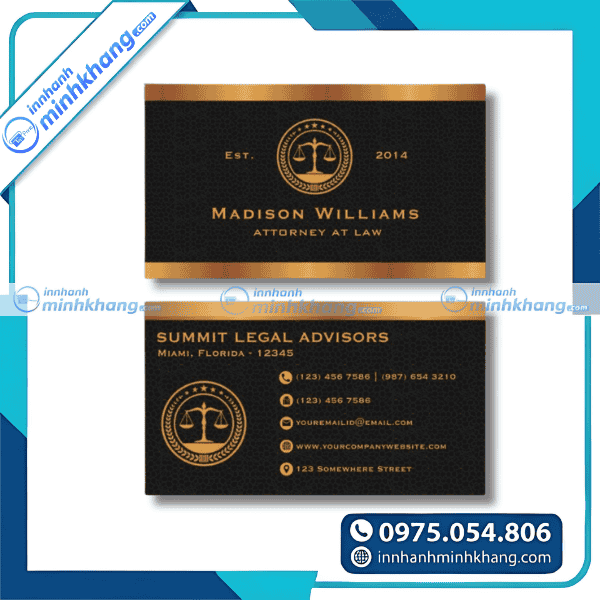 Mẫu card visit luật sư chuyên nghiệp thiết kế sang trọng