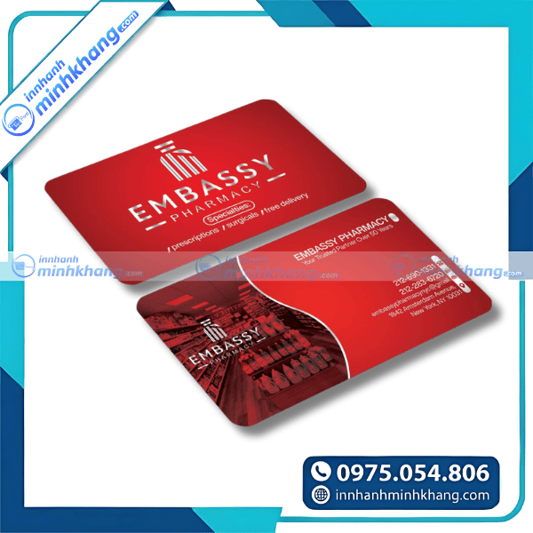 Mẫu card visit màu đỏ đơn giản đẹp mắt