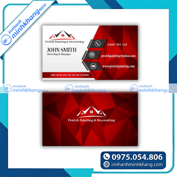 Mẫu card visit màu đỏ đẹp sang trọng 