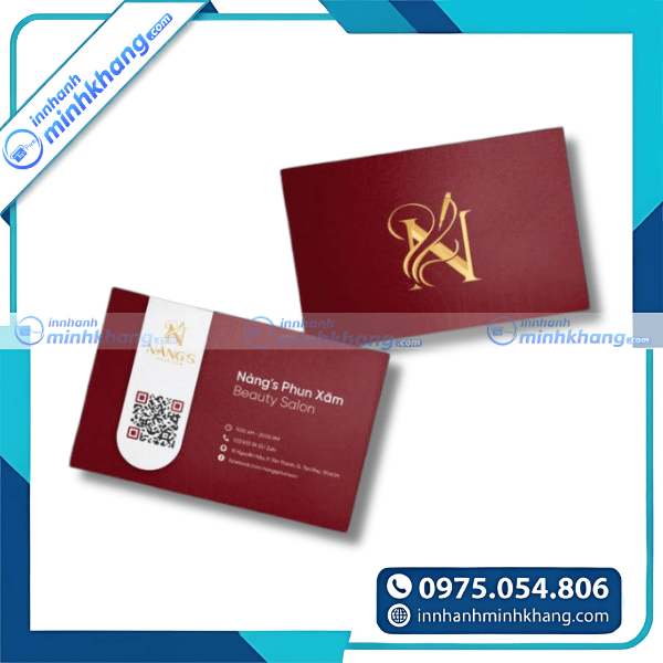 Mẫu card visit màu đỏ ép kim sang trọng 