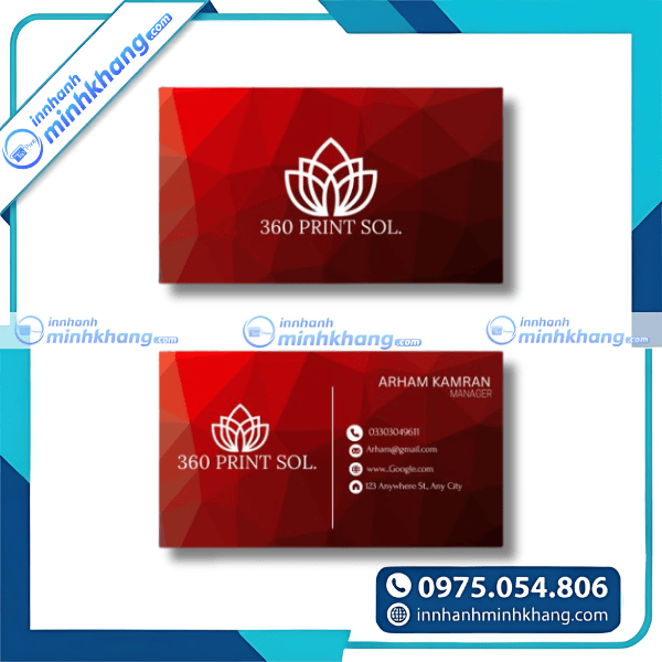 Mẫu card visit màu đỏ trắng thanh lịch 