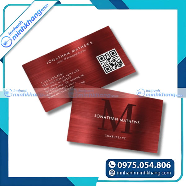 Mẫu card visit màu đỏ tinh tế cao cấp 