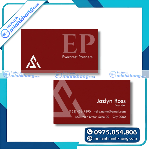 Mẫu card visit màu đỏ cho kinh doanh 