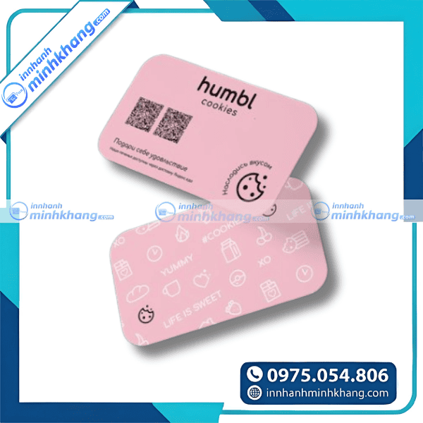 Mẫu card visit màu hồng cửa hàng handmade dễ thương 