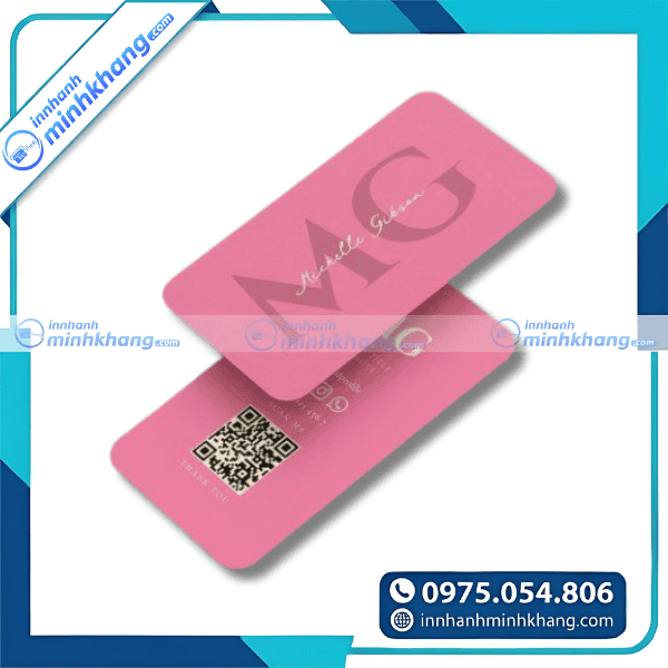 Mẫu name card màu hồng freelancer thiết kế cá nhân 