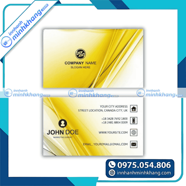 Mẫu card visit màu vàng đẹp thiết kế ấn tượng