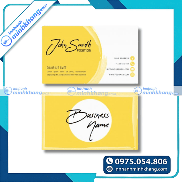 Mẫu card visit màu vàng sáng tạo độc đáo thu hút khách hàng