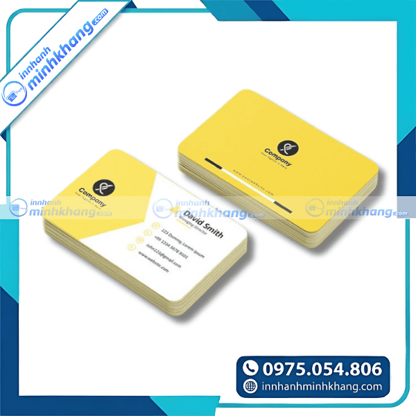 Mẫu card visit màu vàng tinh tế bố cục tối giản