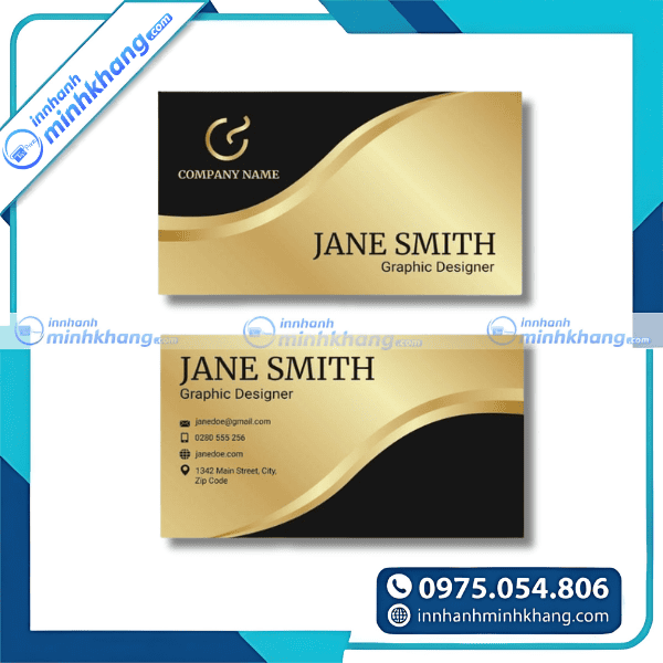 Mẫu thiết kế card visit màu vàng đơn giản nhưng ấn tượng