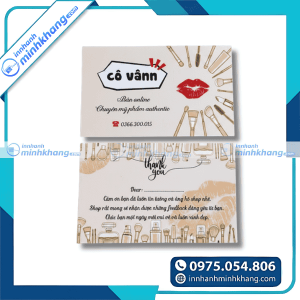 Mẫu card visit mỹ phẩm tối giản tinh tế và hiện đại