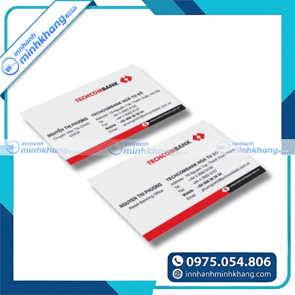 Mẫu card visit chuyên viên tín dụng chuyên nghiệp - Ngân hàng Techcombank