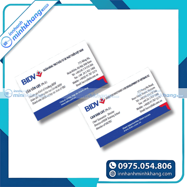 Mẫu card visit ngân hàng dành cho doanh nghiệp tài chính BIDV