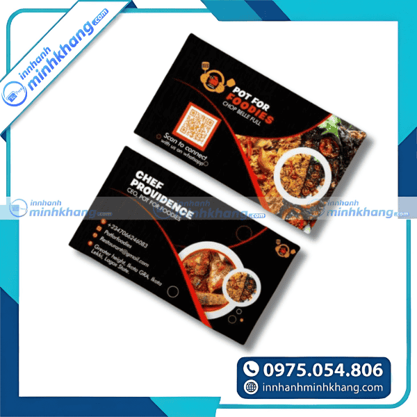 Mẫu card visit quán nhậu cán màng mờ sang trọng