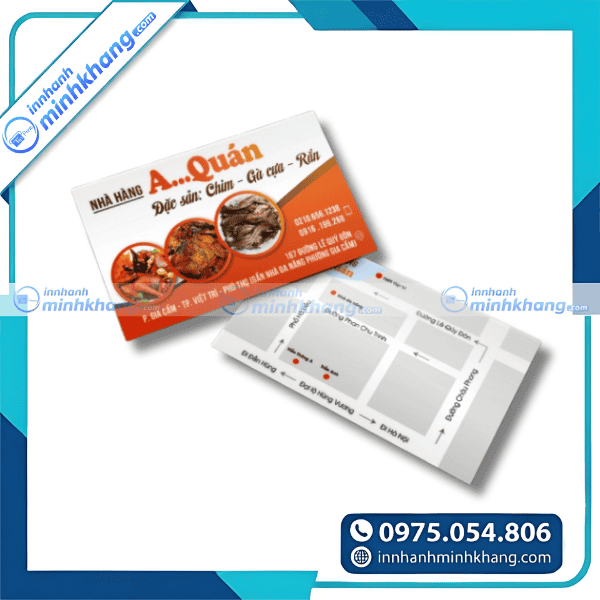 Mẫu danh thiếp quán nhậu đẹp ấn tượng