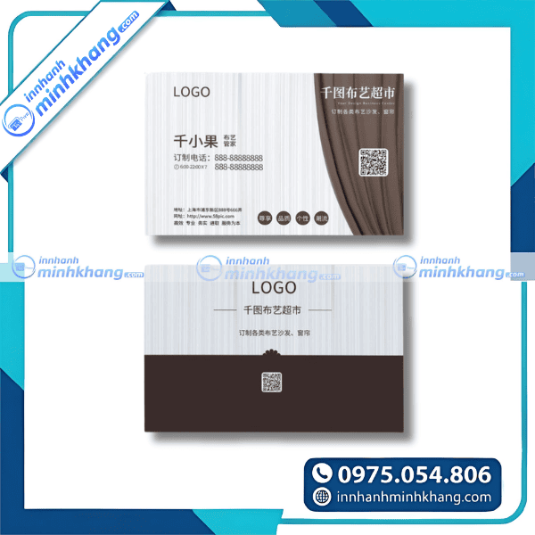 Mẫu card visit rèm cửa in ấn sắc nét chất lượng cao