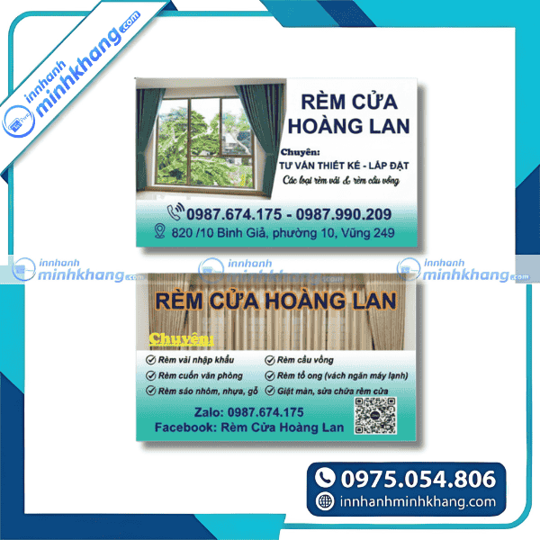 Mẫu card visit rèm cửa cao cấp dành cho cửa hàng nội thất