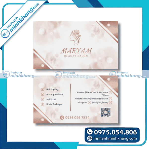 Mẫu danh thiếp cao cấp phong cách châu Âu - Maryam Beauty Salon