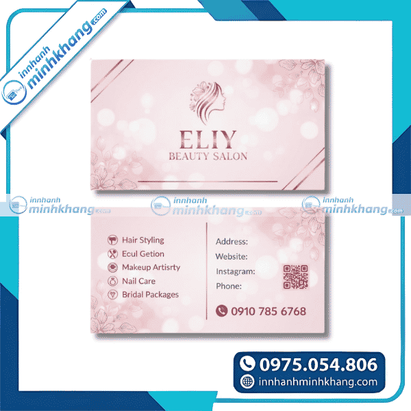 Mẫu card visit giấy mỹ thuật cao cấp in sắc nét - Eliy Beauty Salon